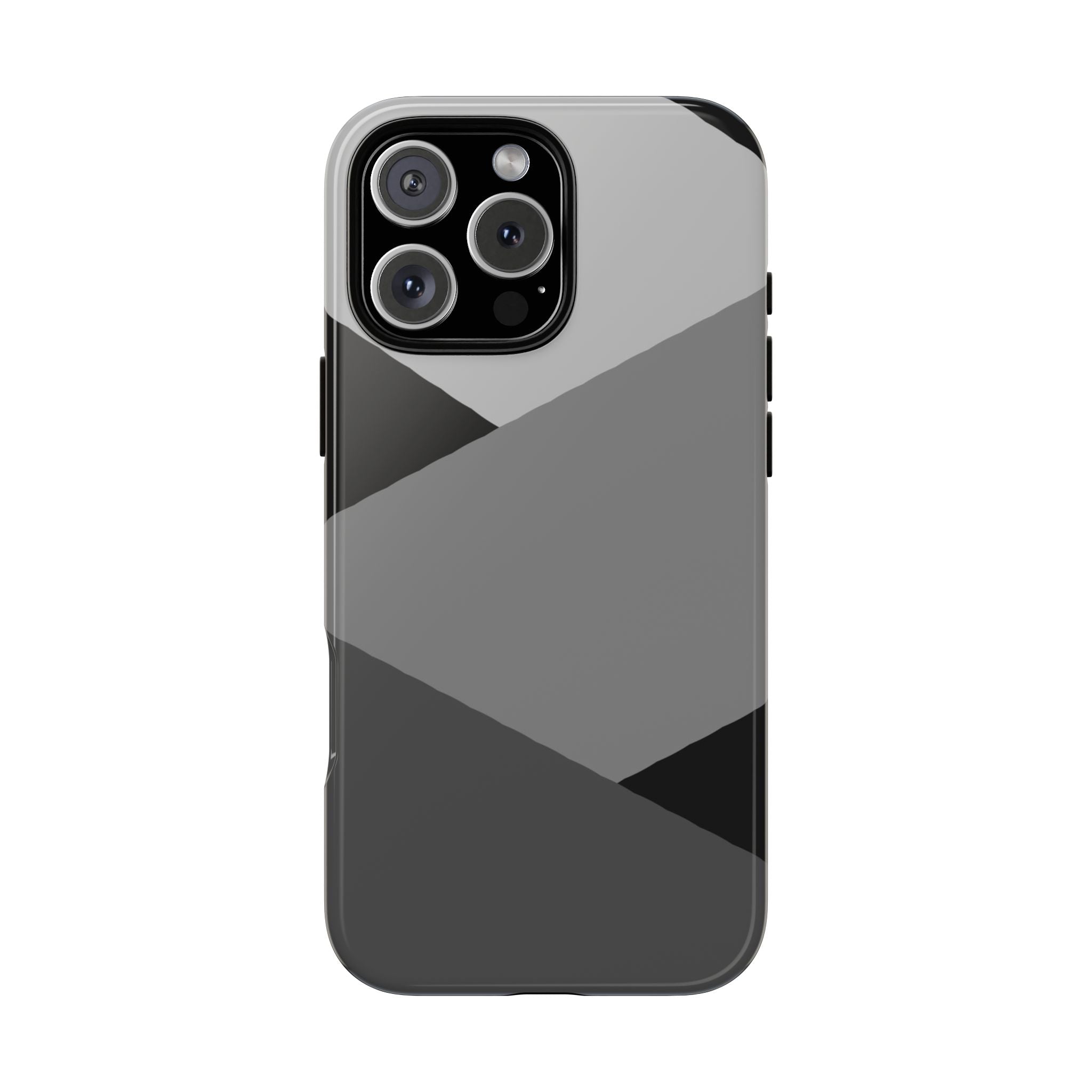 Geometric Gray Tough Phone Case — Protective iPhone Cover with Modern Minimalist Design