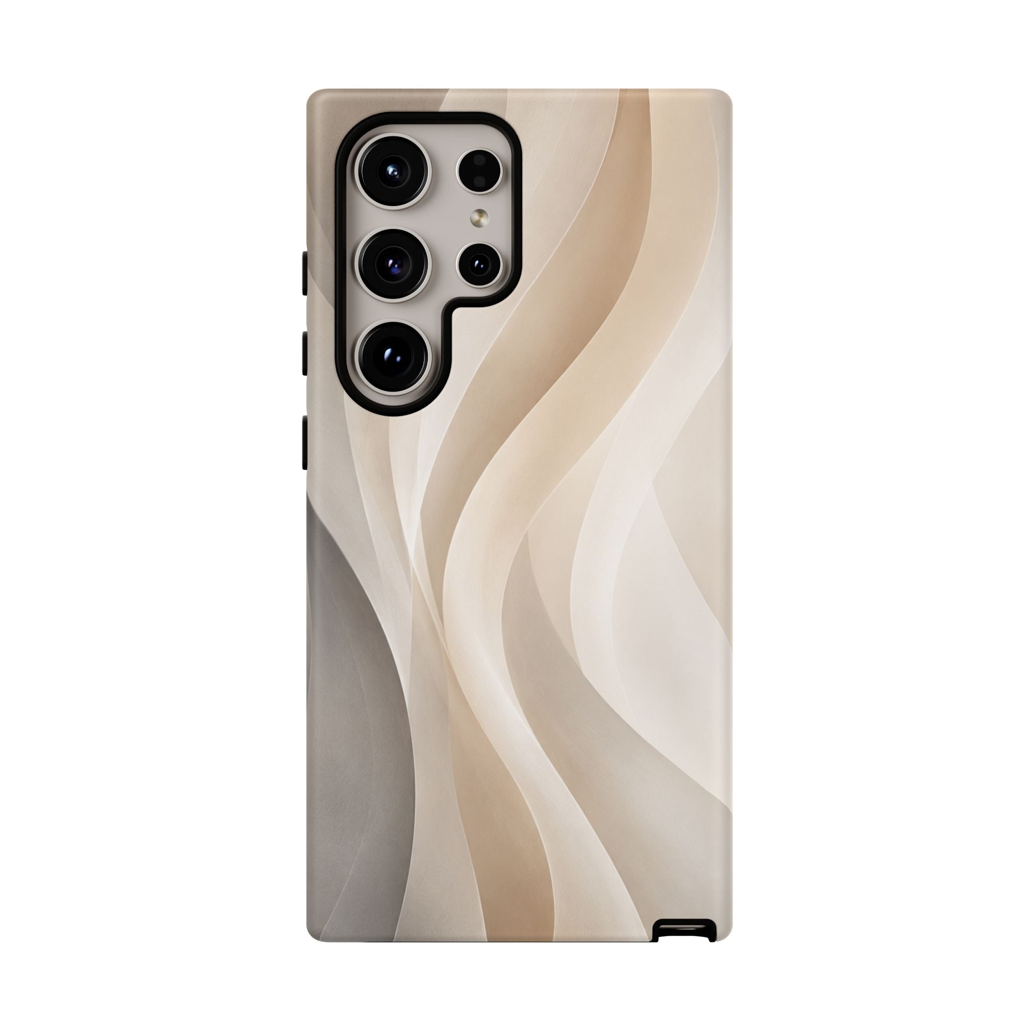 Abstract Beige Waves Phone Case — Protective Tough Case