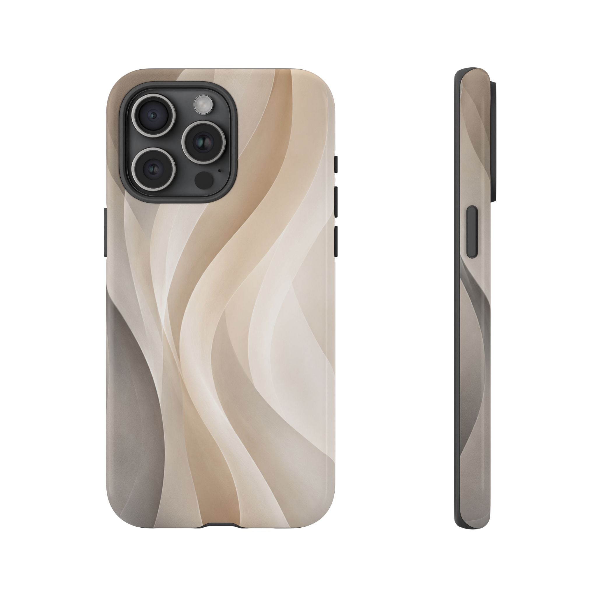 Abstract Beige Waves Phone Case — Protective Tough Case