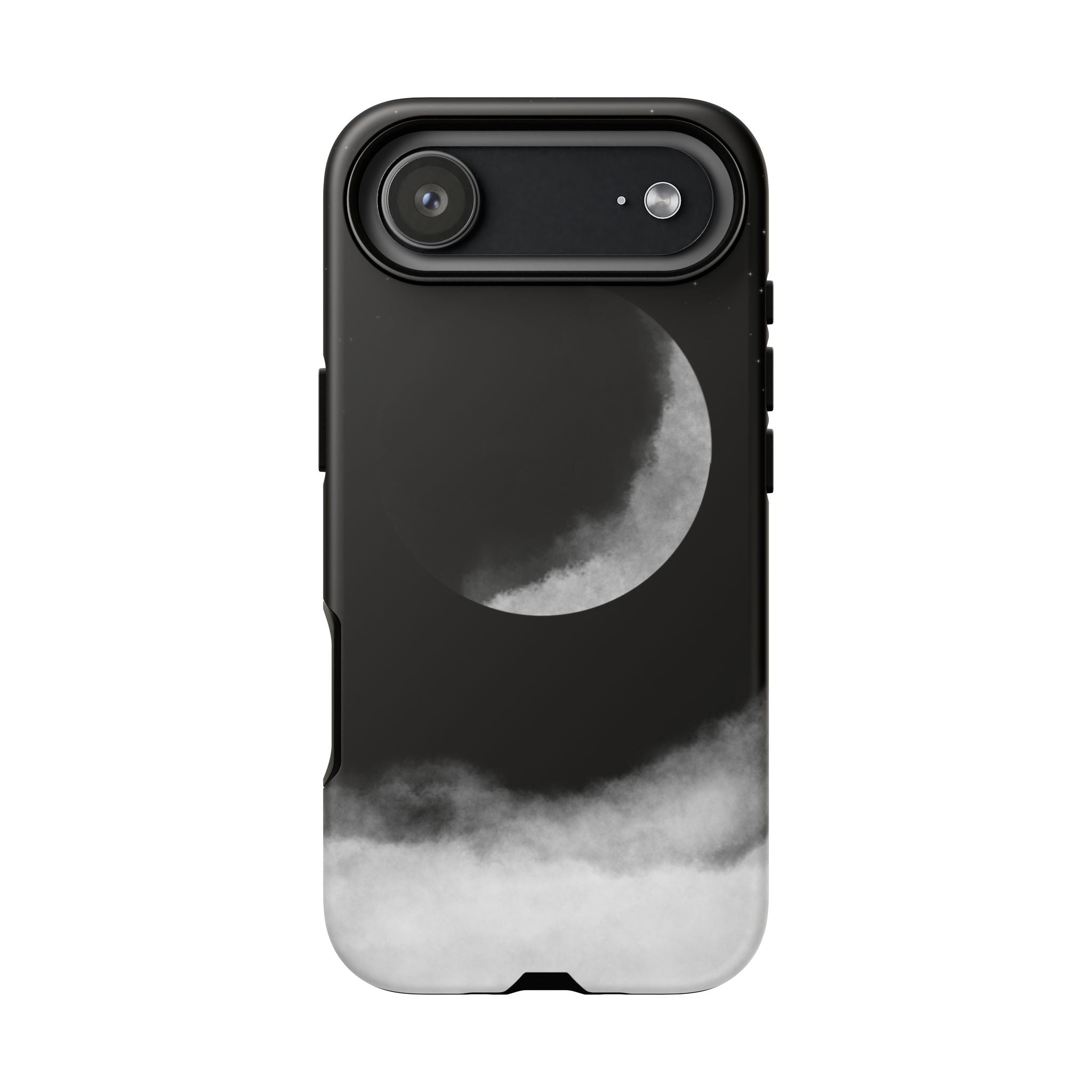 Moonlit Cloud Phone Case — Black Crescent Night Sky iPhone Cover