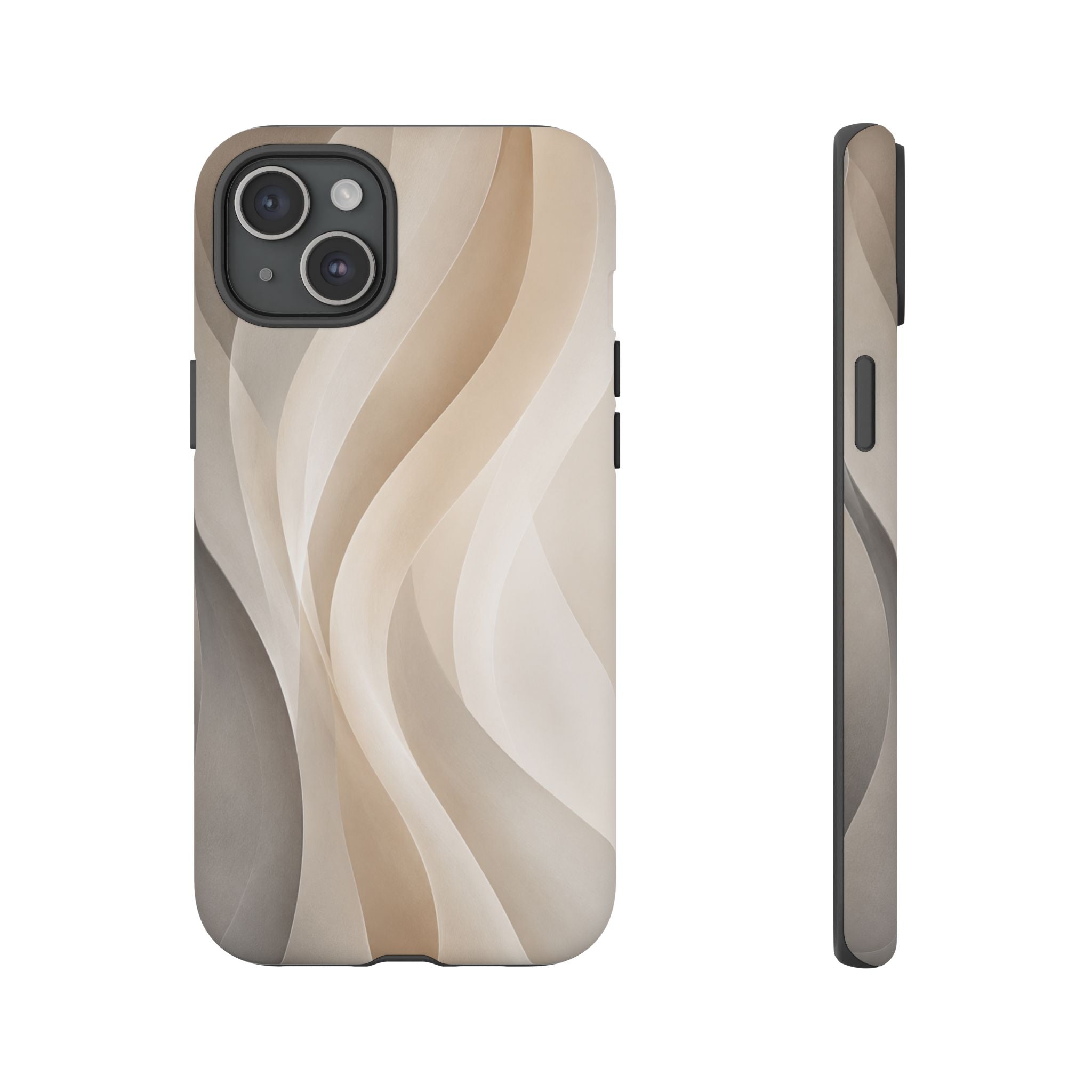 Abstract Beige Waves Phone Case — Protective Tough Case