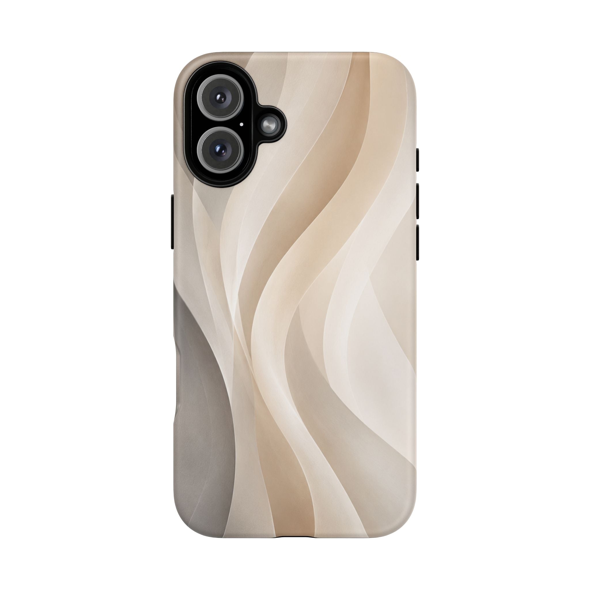 Abstract Beige Waves Phone Case — Protective Tough Case