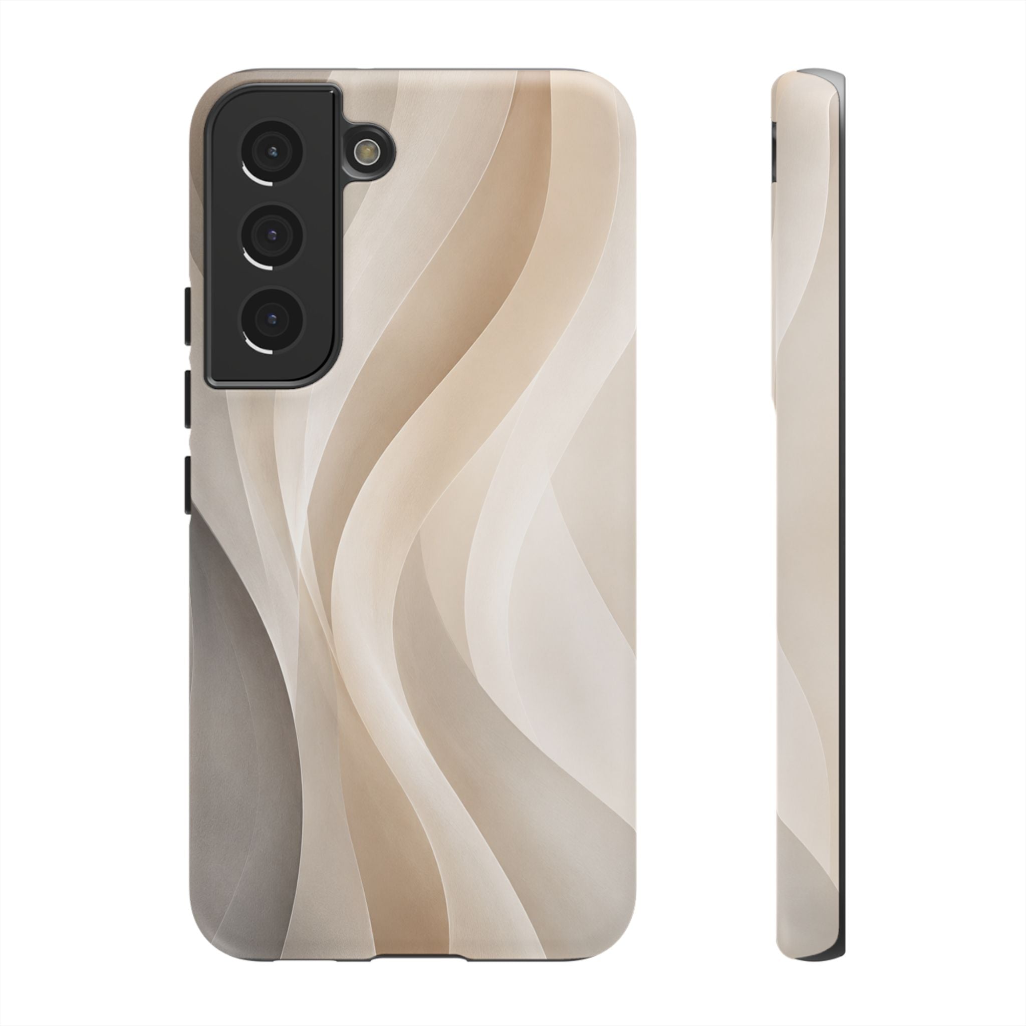 Abstract Beige Waves Phone Case — Protective Tough Case