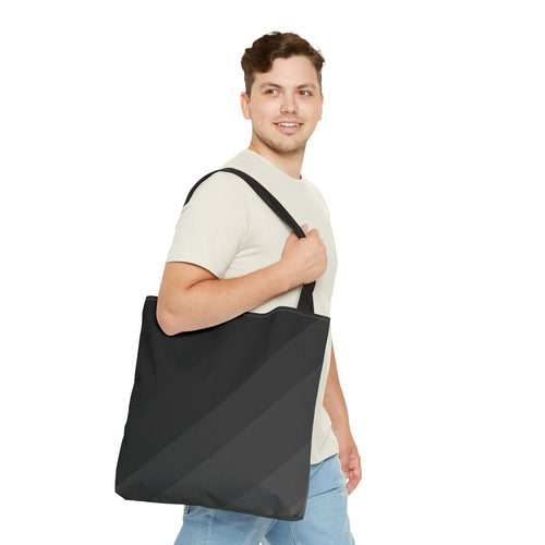 Diagonal Gray Stripes Tote Bag | All-Over Print