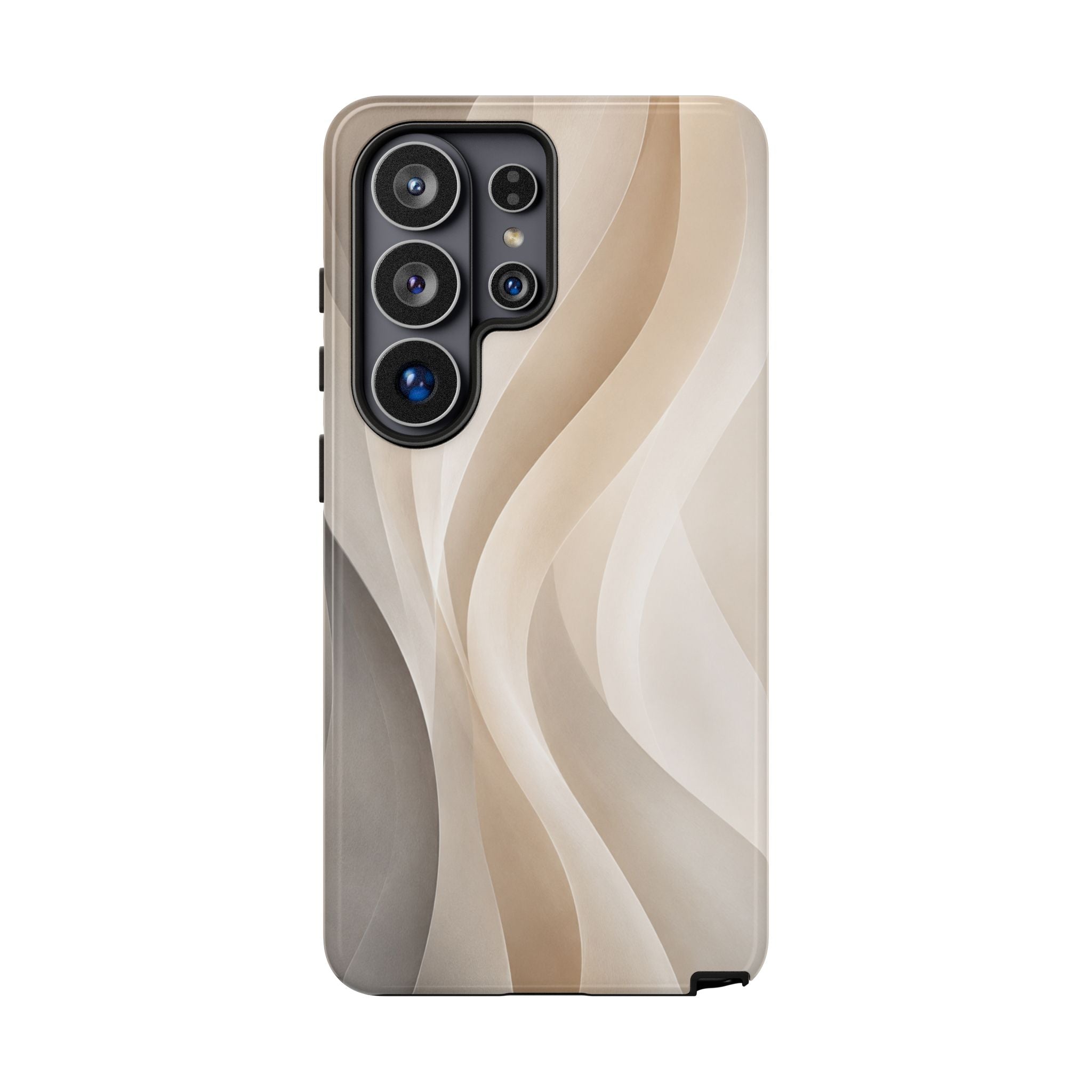 Abstract Beige Waves Phone Case — Protective Tough Case