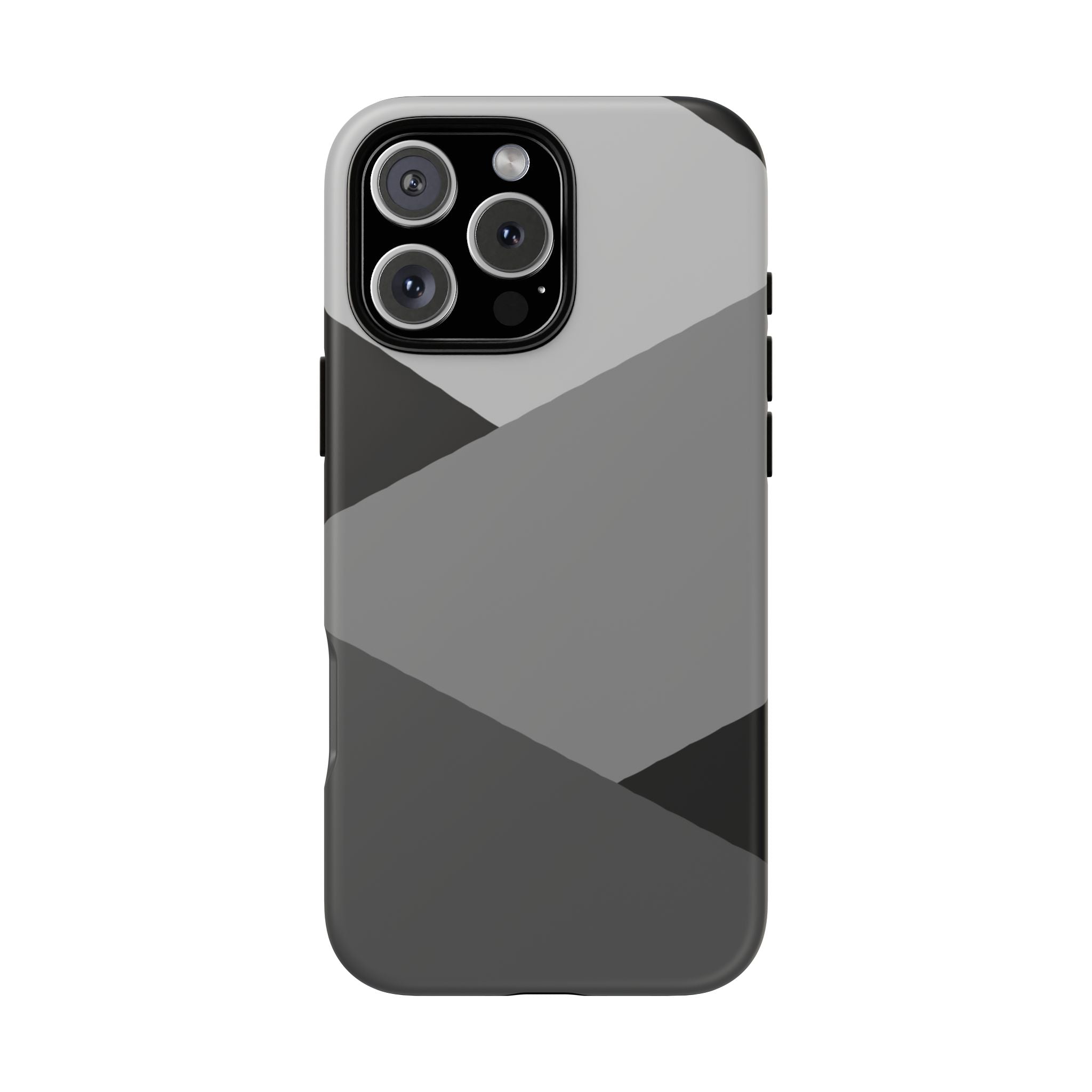 Geometric Gray Tough Phone Case — Protective iPhone Cover with Modern Minimalist Design