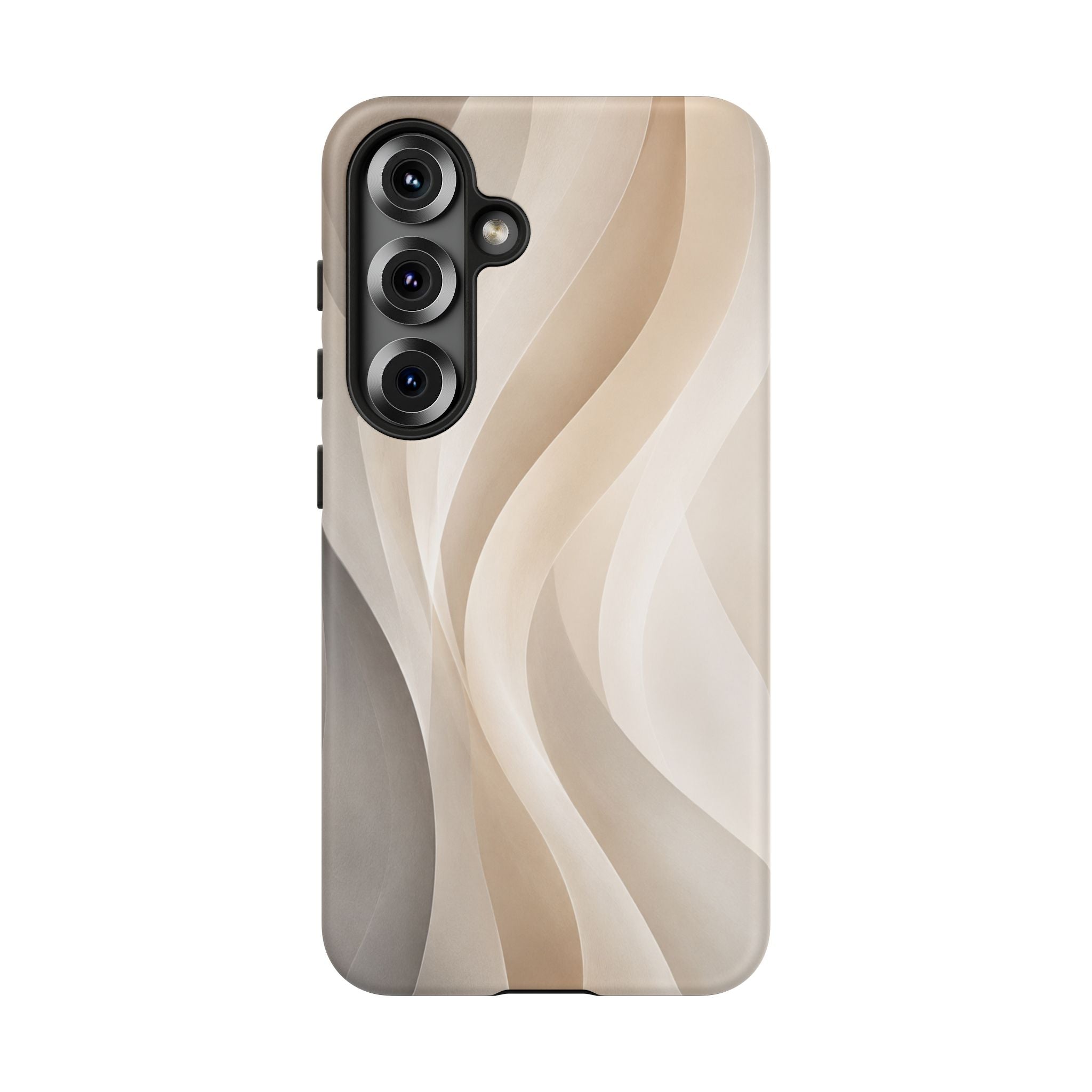 Abstract Beige Waves Phone Case — Protective Tough Case