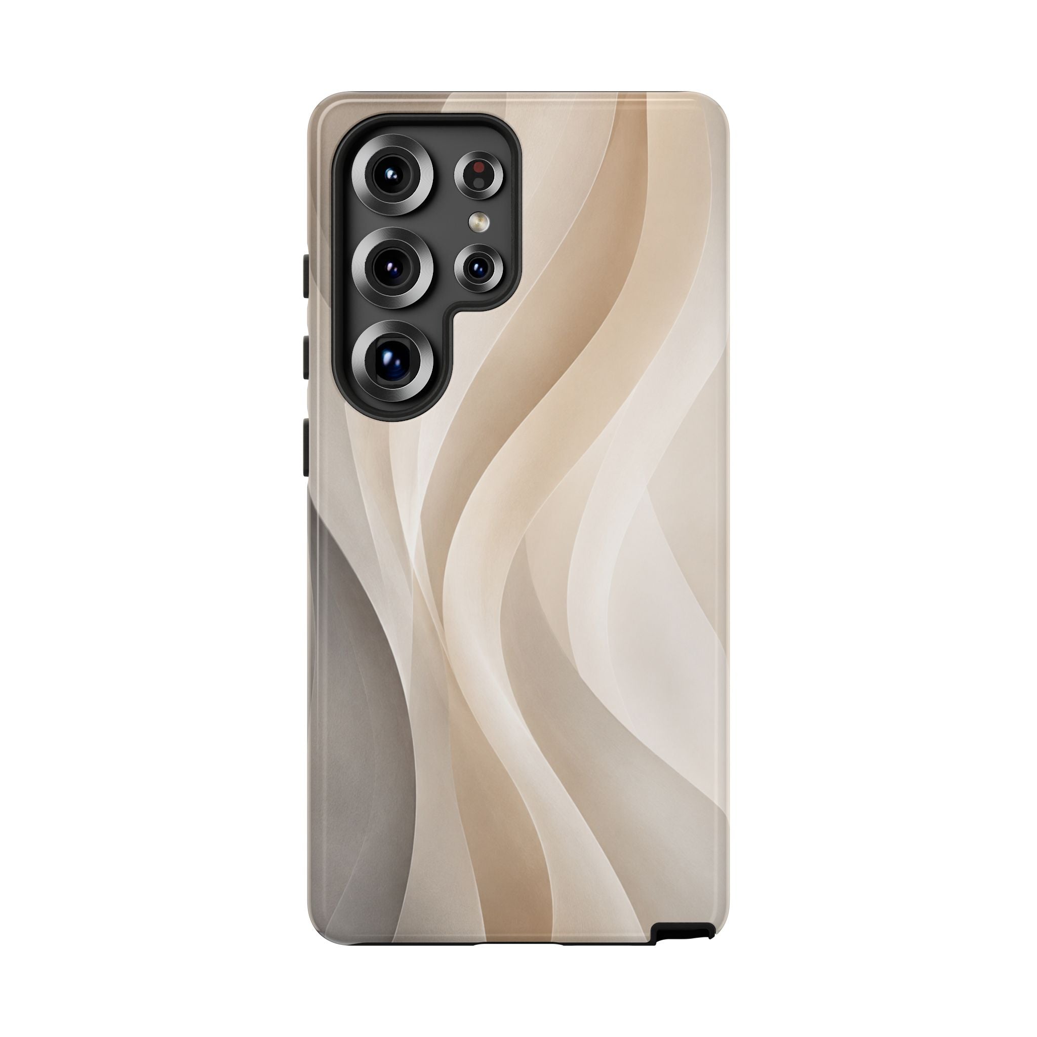 Abstract Beige Waves Phone Case — Protective Tough Case