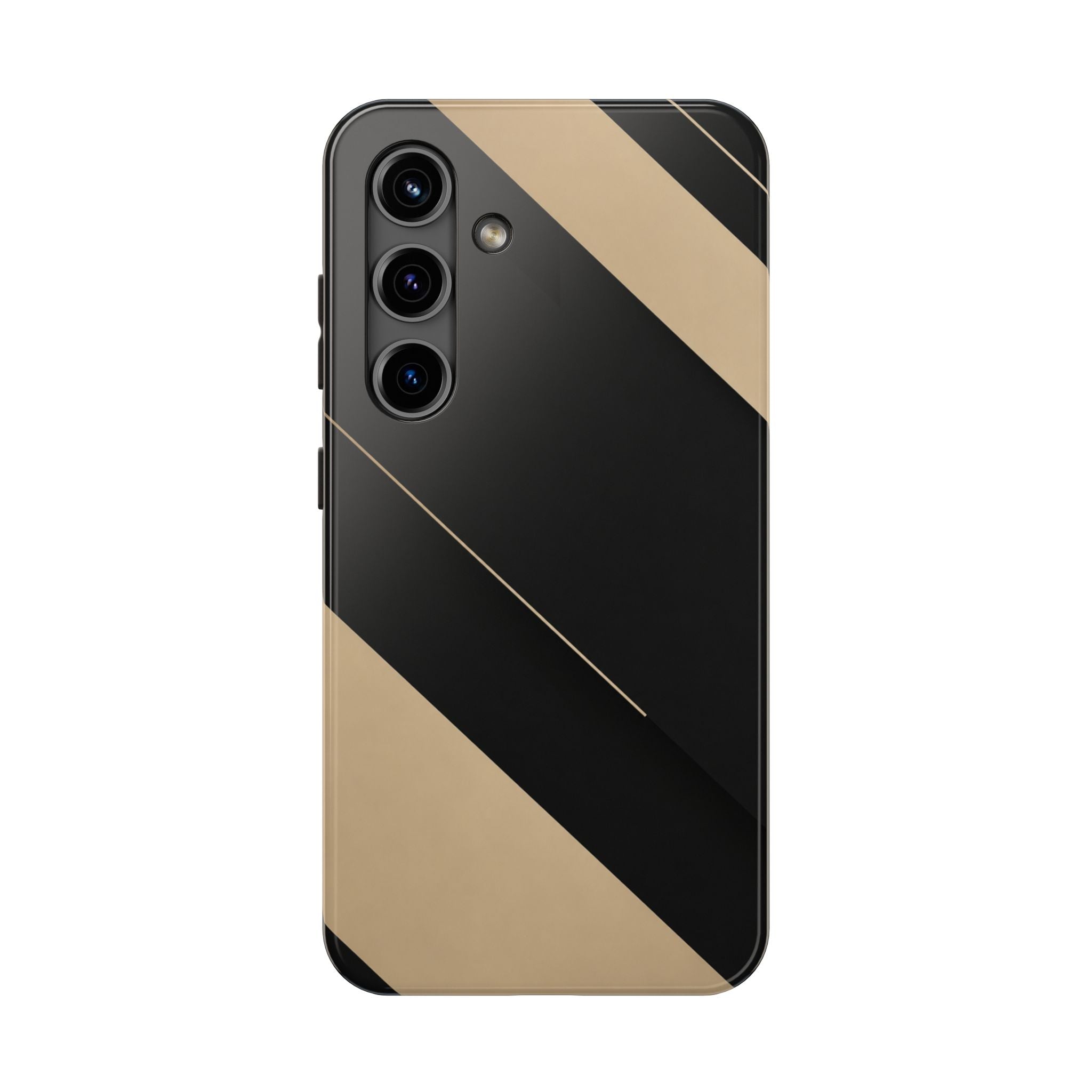 Tough Phone Case — Black & Gold Diagonal Minimalist Protective Cover