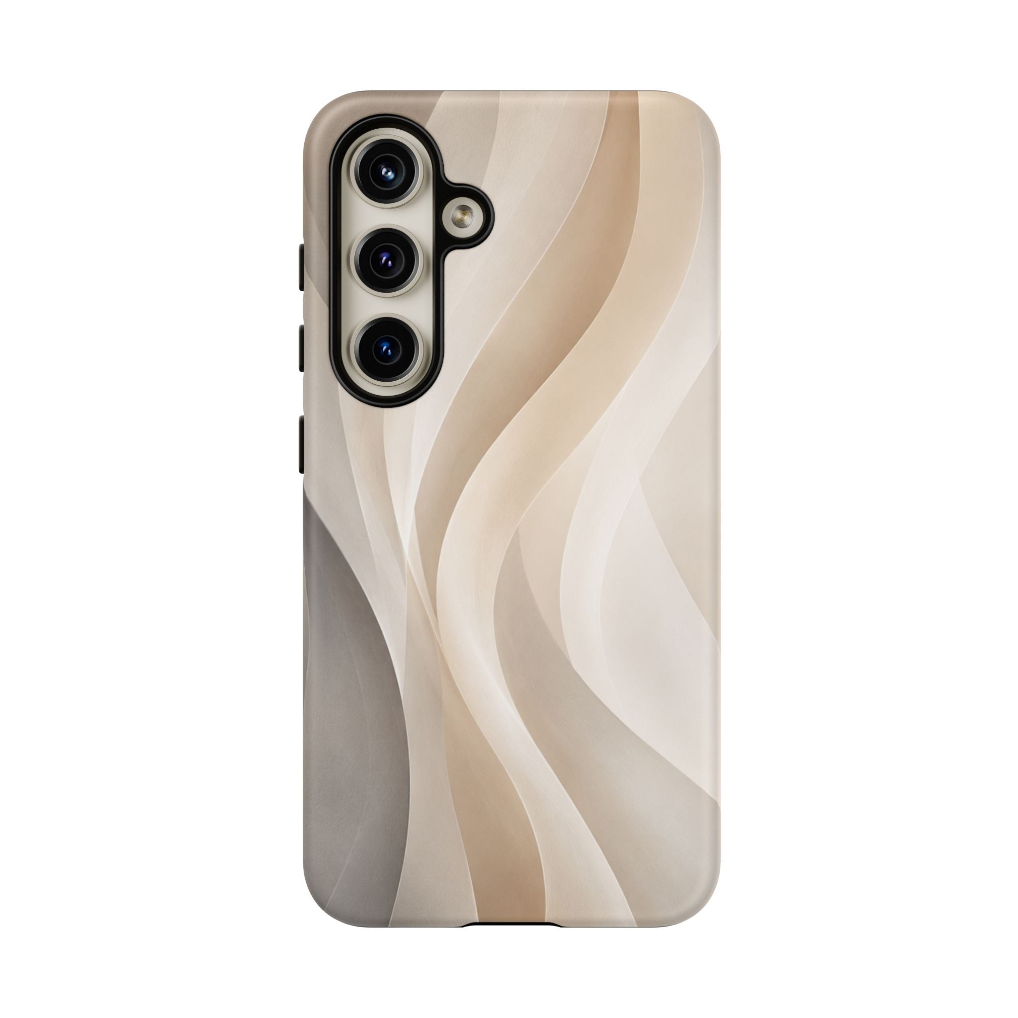 Abstract Beige Waves Phone Case — Protective Tough Case