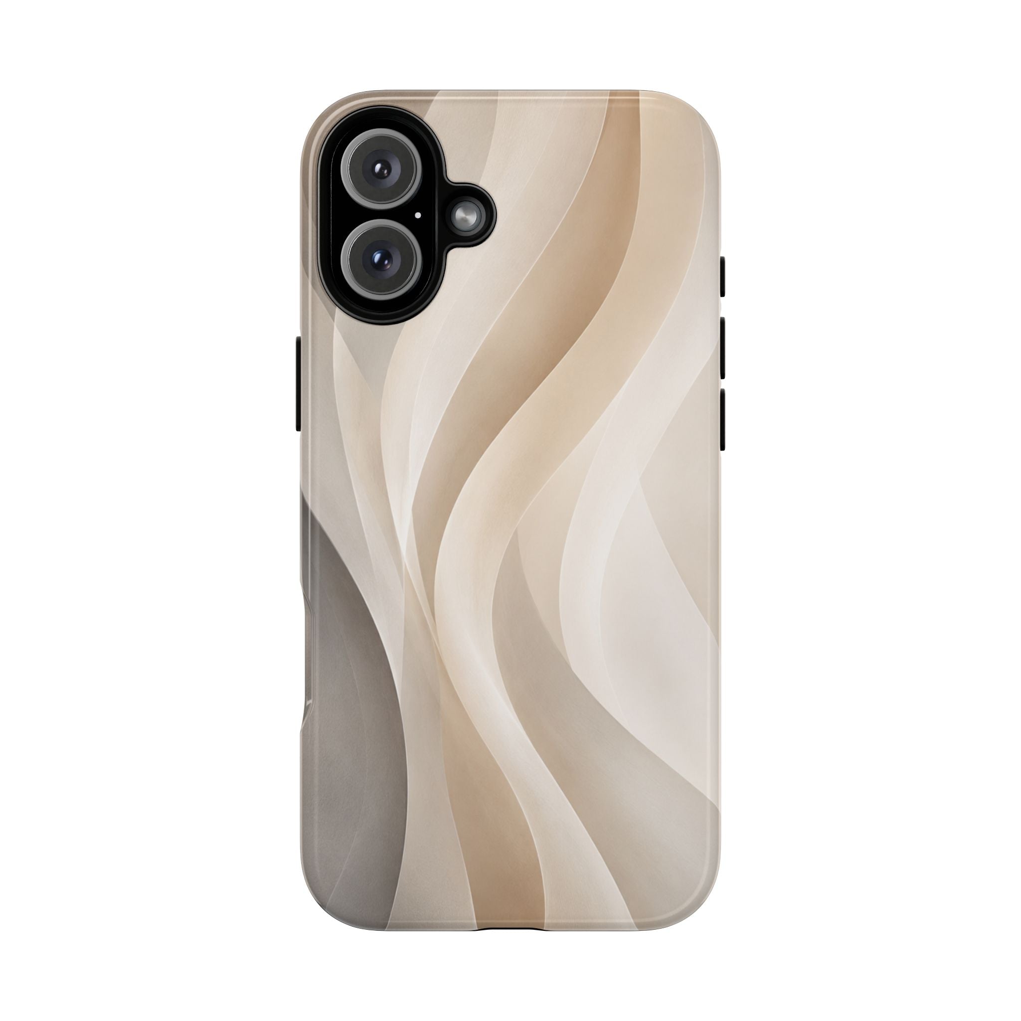 Abstract Beige Waves Phone Case — Protective Tough Case