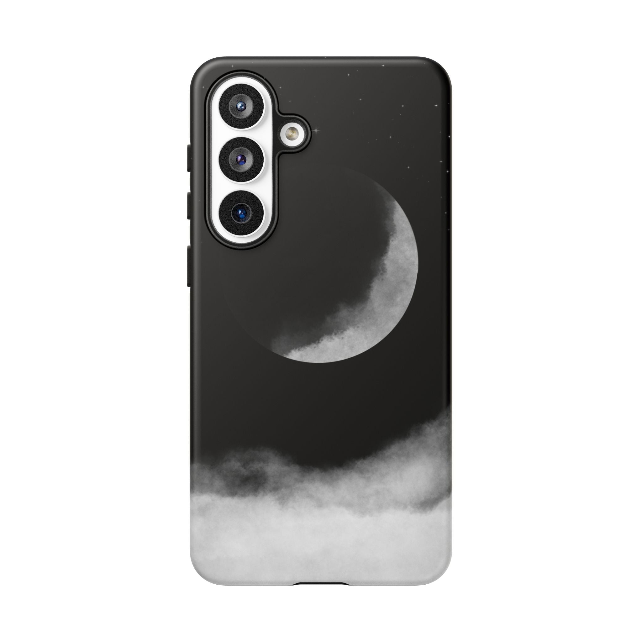 Moonlit Cloud Phone Case — Black Crescent Night Sky iPhone Cover