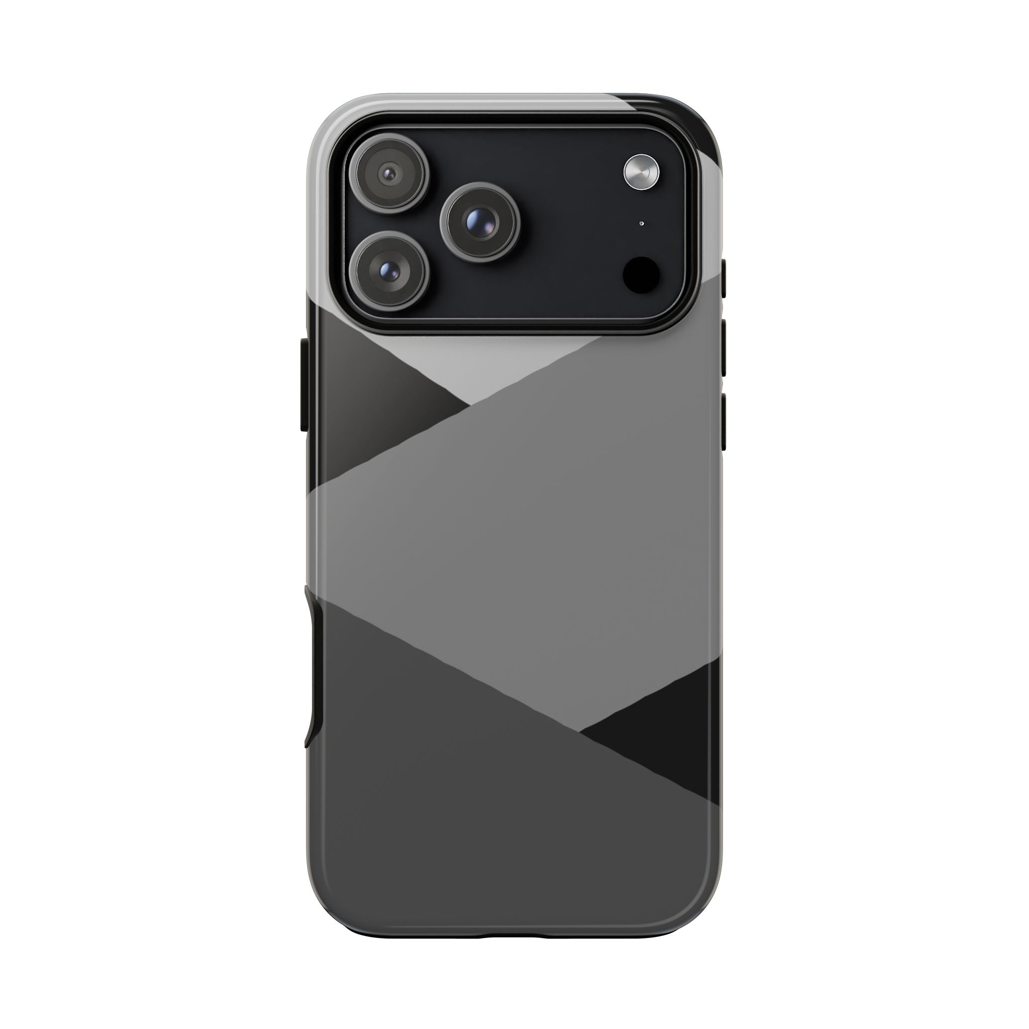Geometric Gray Tough Phone Case — Protective iPhone Cover with Modern Minimalist Design