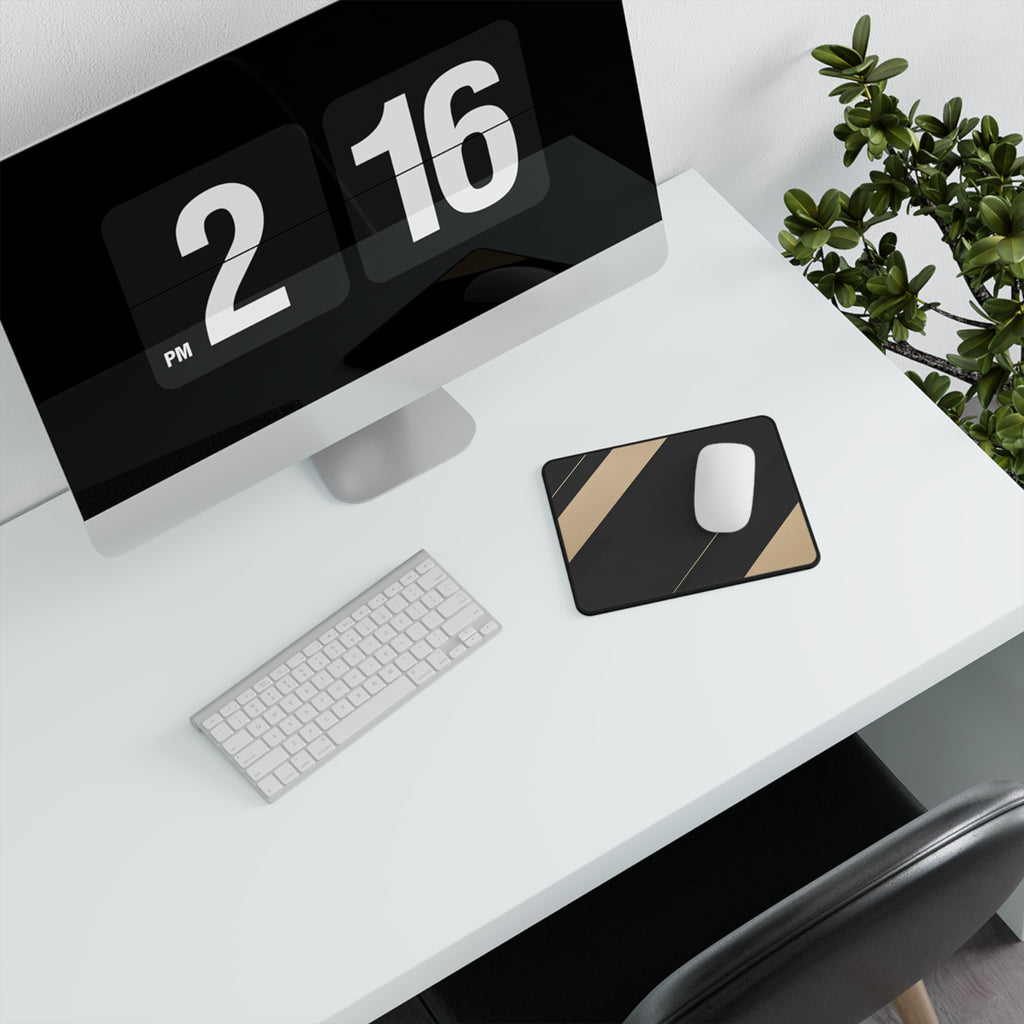 Sleek Black & Gold Gaming Mouse Pad — Non-Slip Precision Desk Mat