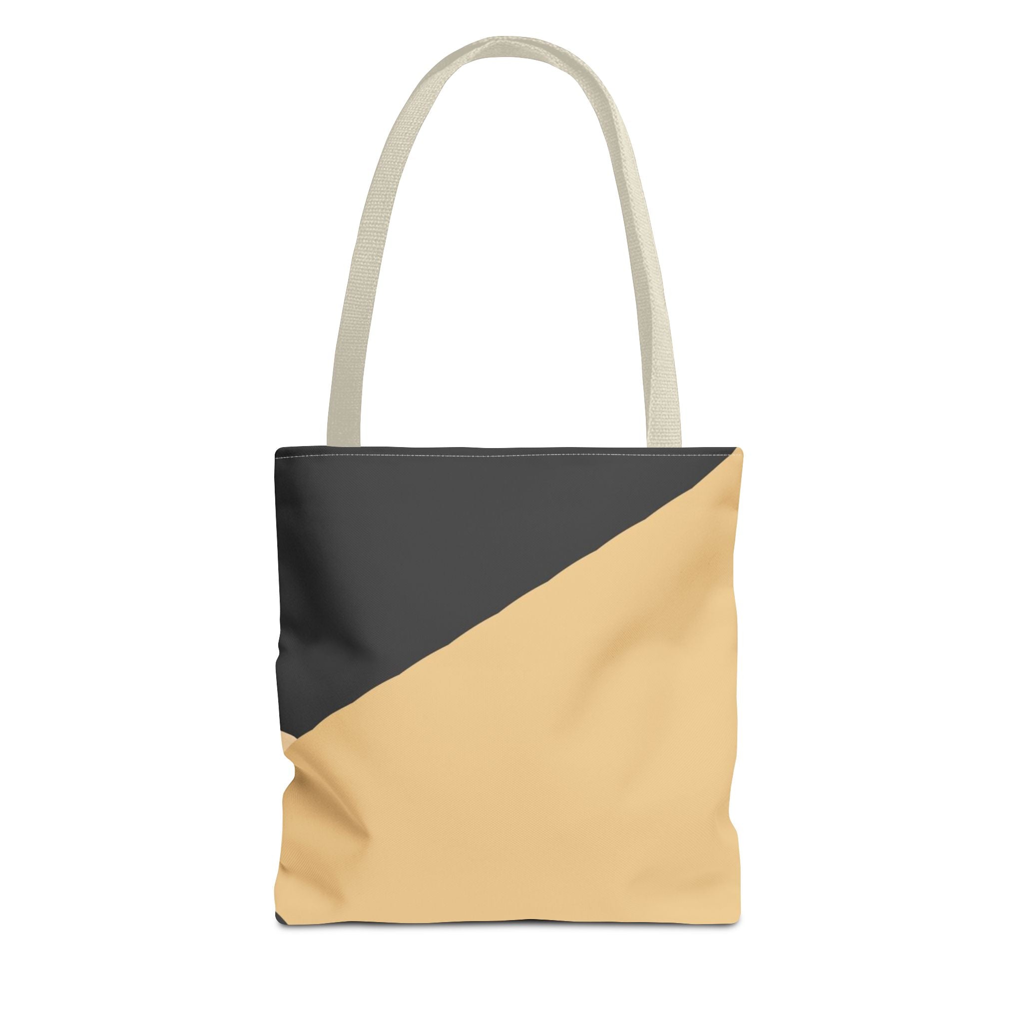 Diagonal Two-Tone Minimalist Tote Bag | Neutral Colorblock Tote