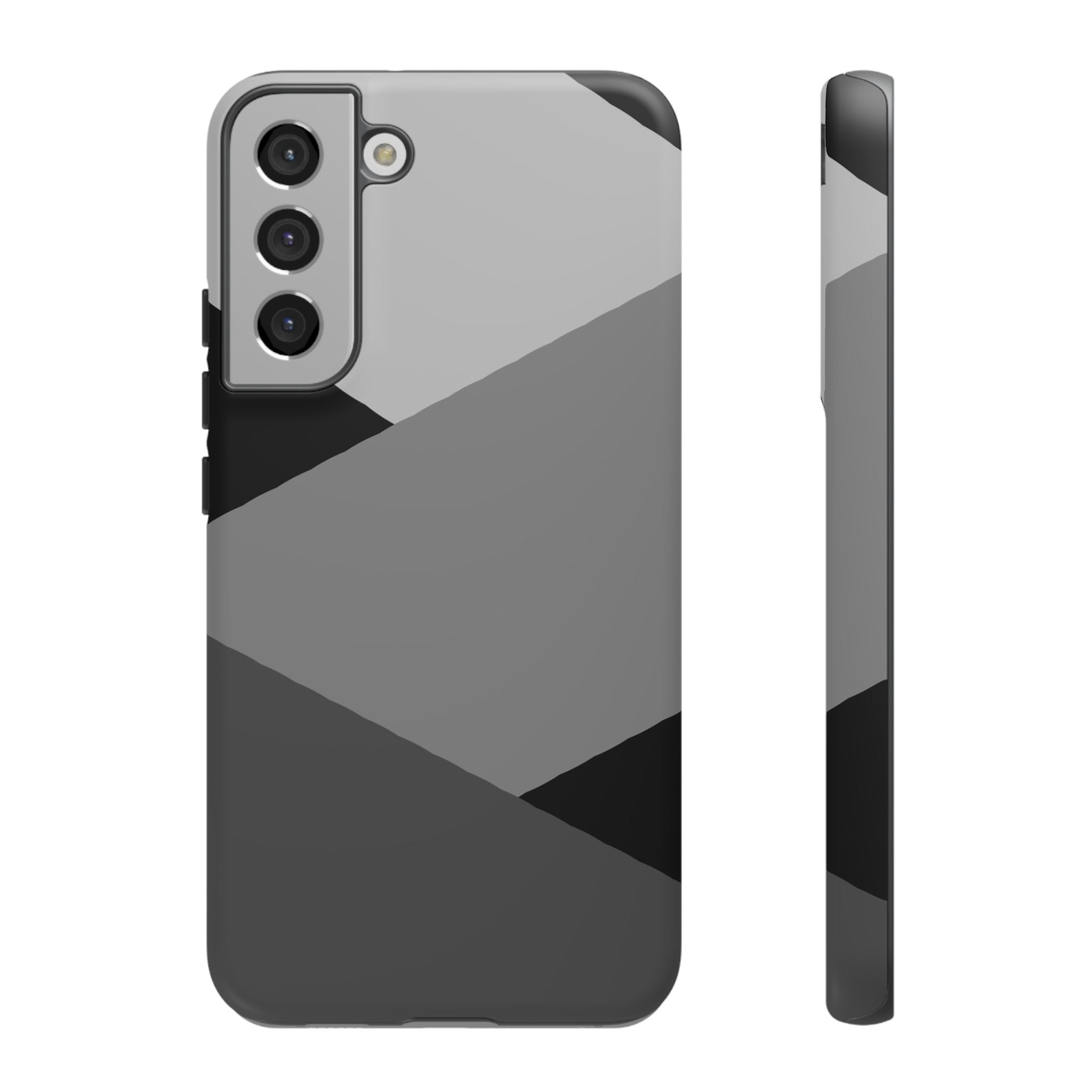 Geometric Gray Tough Phone Case — Protective iPhone Cover with Modern Minimalist Design