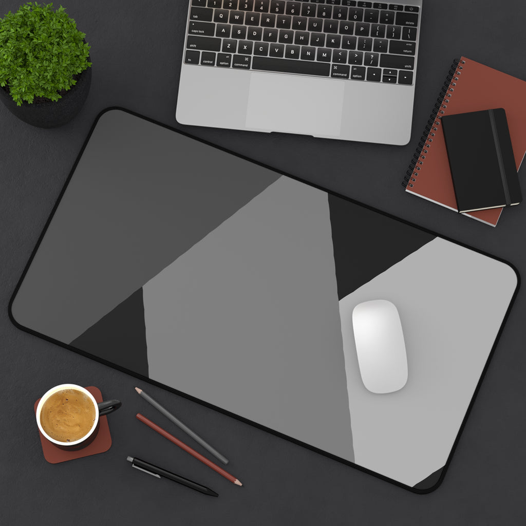 Geometric Gray Desk Mat – Minimalist Office Mouse Pad