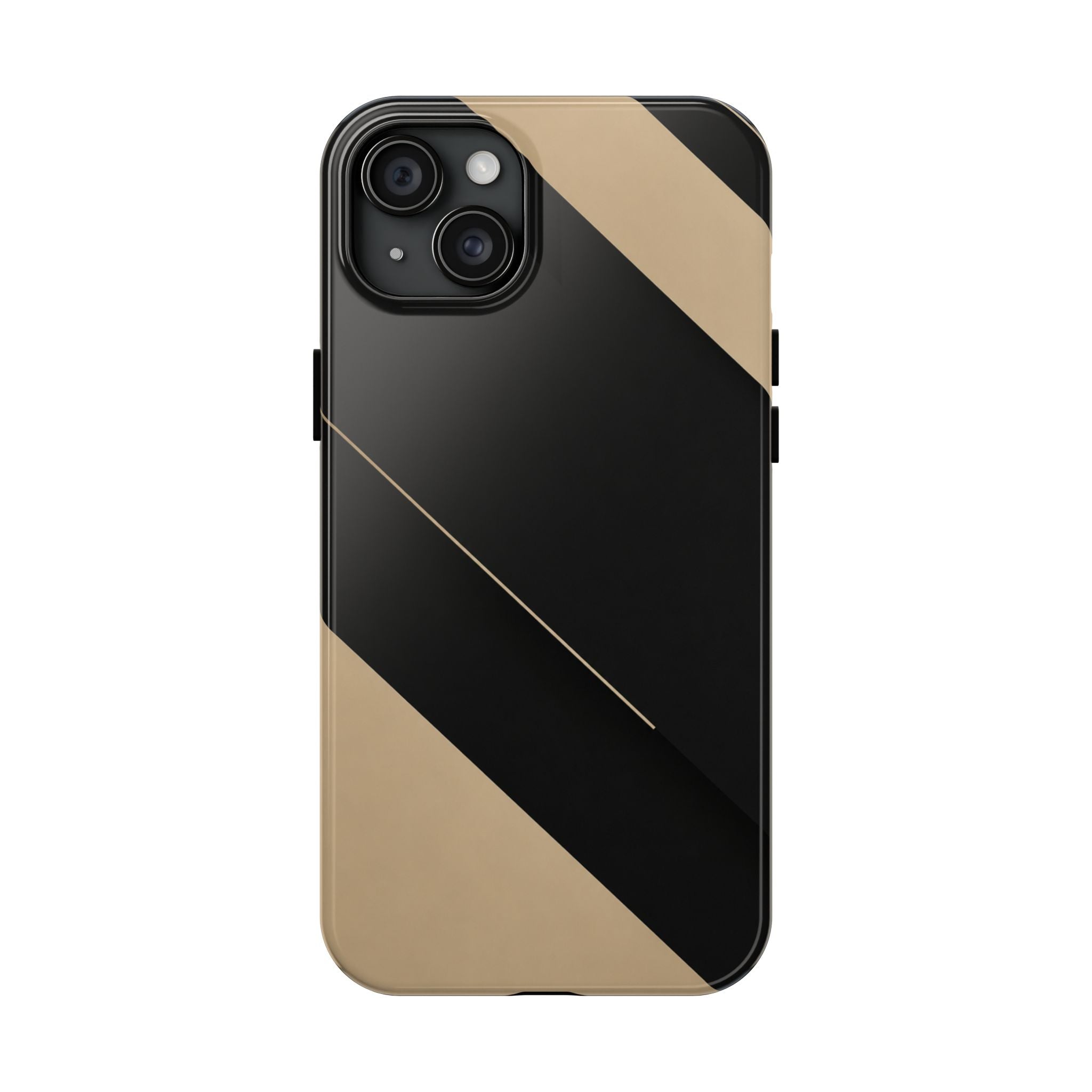 Tough Phone Case — Black & Gold Diagonal Minimalist Protective Cover