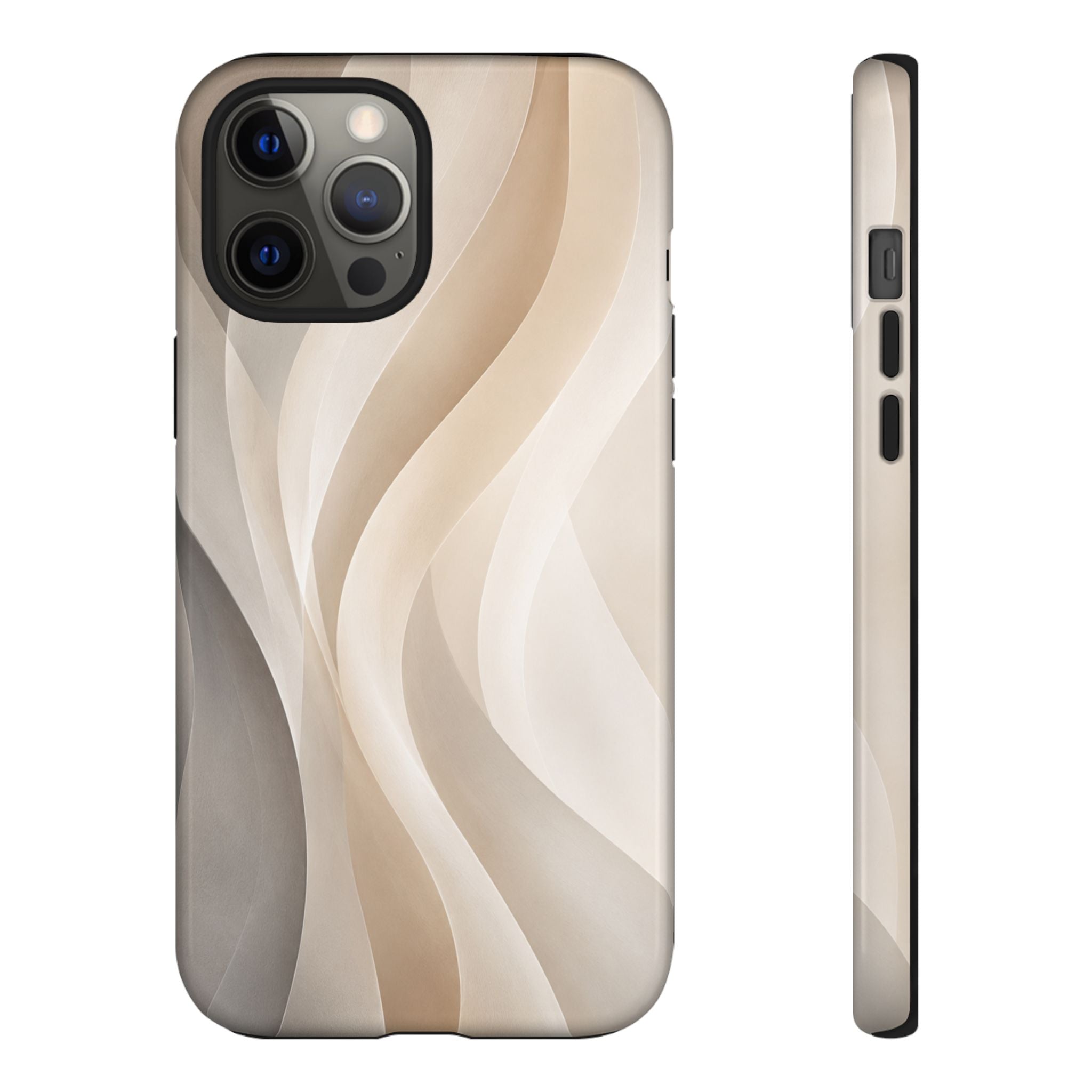 Abstract Beige Waves Phone Case — Protective Tough Case