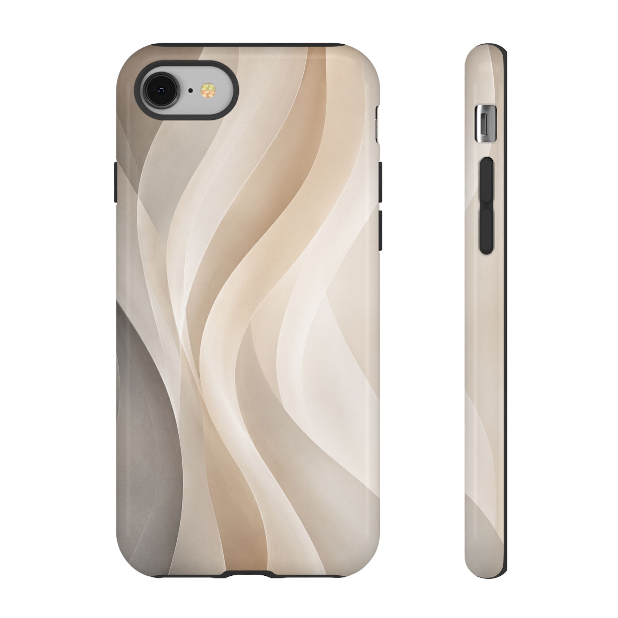 Abstract Beige Waves Phone Case — Protective Tough Case