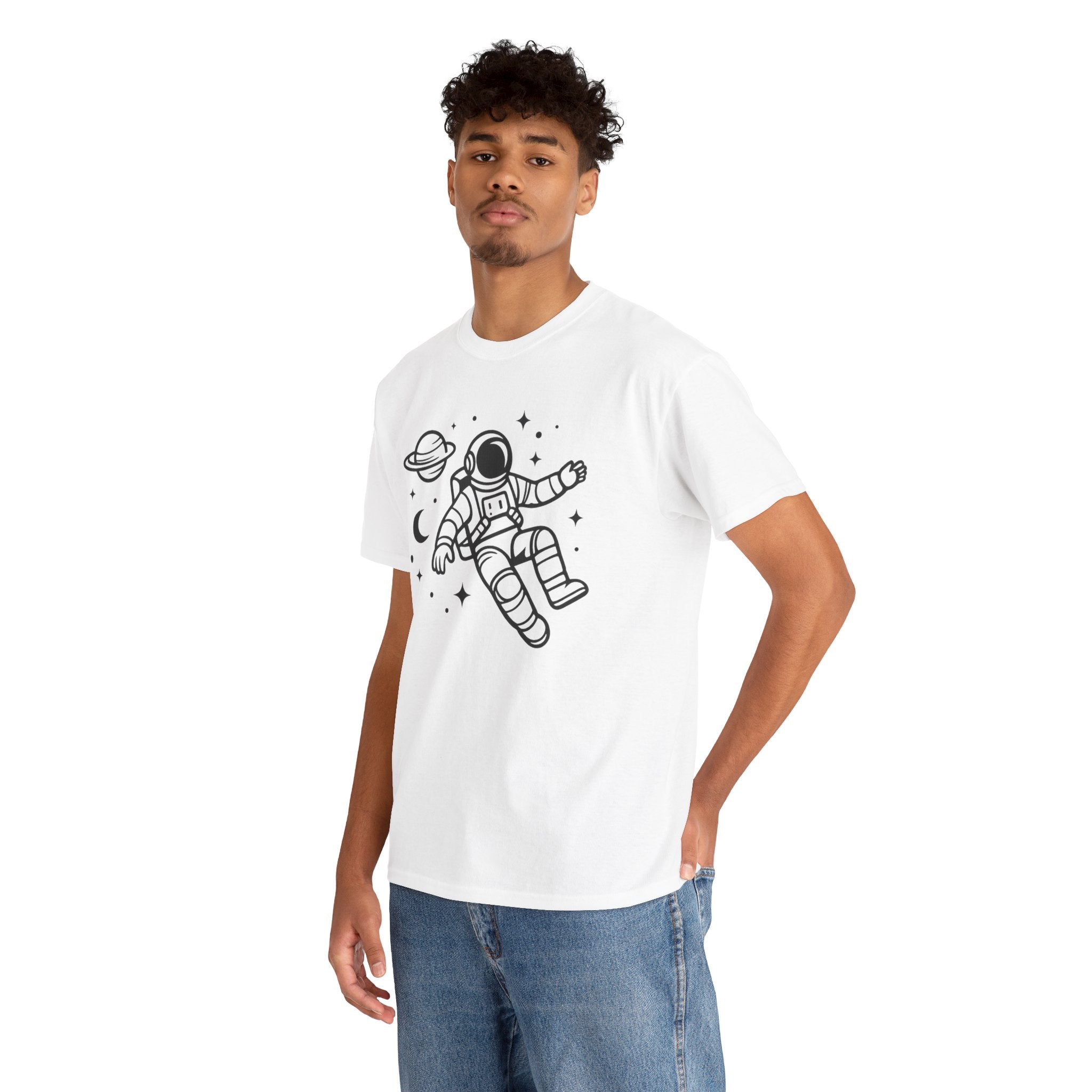 Astronaut Space Tee — Minimal Floating Astronaut Graphic T-Shirt
